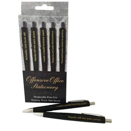 Offensive Office Stationery Novelty Pens Adult Humour Adult Office present For Him Her Birthday Present Fathers Day Funny Office Pack Of 5