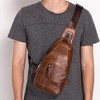 Leathario Chest Bag Shoulder Bag Men Genuine Leather Shoulder Bag