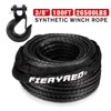 FIERYRED Synthetic Winch Rope Cable Kit 3/8inch 100FT 26500lbs Winch