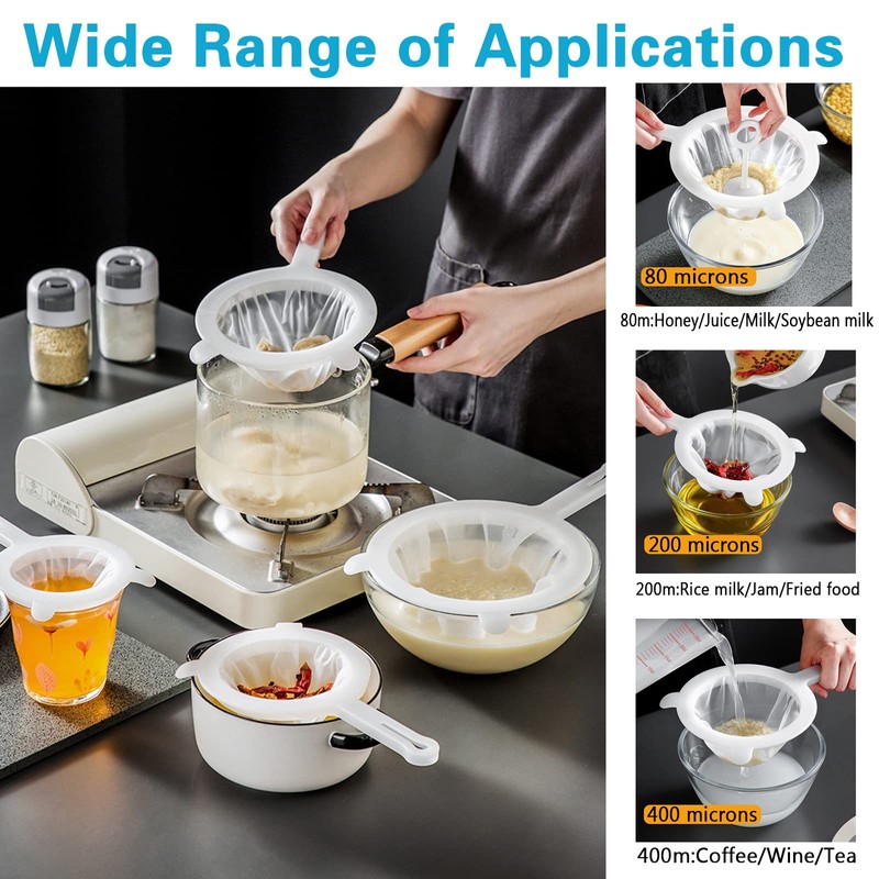 Kitchen Ultra-Fine Nylon Mesh Strainer Food Yogurt Mesh Sieve Plastic
