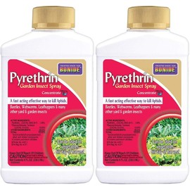 Bonide Pyrethrin Garden Insect Spray Concentrate, 8 oz Ready-to-Mix Fast Acting Insecticide for Outdoor Garden Use- Pack of 2