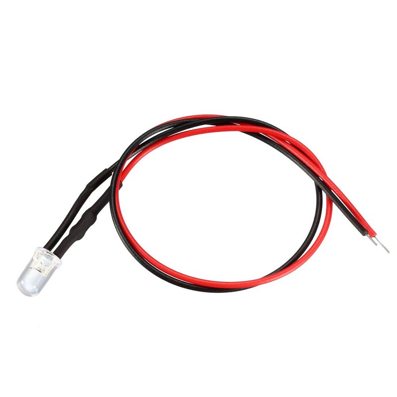 uxcell 3Pcs 5mm Pre Wired LED, Red DC3-5V Clear Lens,