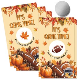 THEBESTU 50 Pcs It's Game Time Autumn Football Themed Scratch off Game Cards, Football Scratch Card for Baby Shower, Birthday Party, Lottery Activity Group Games, Gifts for Football Lovers