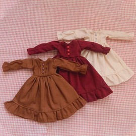 rakulifey Blythe Costume, One Piece, Blythe Doll Clothes, Obitsu 24 Universal, 3 Colors (Beige)