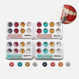 SHUODI 40pcs/80pcs per Pack Dental Oral Resin Polishing Disc Mandrel Set High Quality Dental Technique Kit Finishing System Dentistry (1 Set B(40pcs) 12mm)