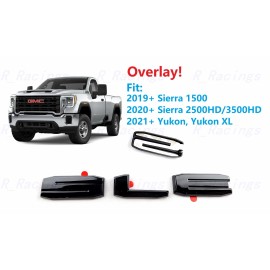 GM AUTO 1PC OVERLAY Gloss Black Tailgate SLE Emblem Sierra 1500 2500HD 3500HD Yukon XL