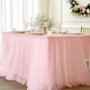 PATIKIL 10Ft Pearl Table Runner, Sheer Tulle Fabric Lace Tablecloth