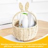 Rabbit Ear Imitation rattan handheld flower basket, Handcrafted Natural Straw