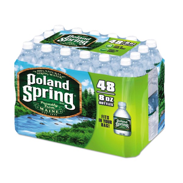 Poland Spring Half Pint Natural Spring Water, 8 Fl Oz (Pack of 48)