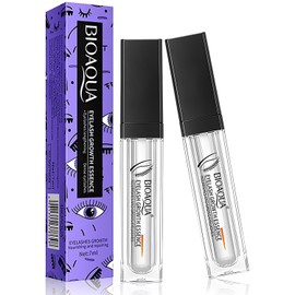 2pc Suero para el crecimiento de cejas y pestañas, cepillo suave para alargar la barba