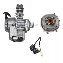 Unbranded 49cc 2 Stroke Engine Motor + Electric Start Motor Mini Pocket Quad Dirt Bike ATV