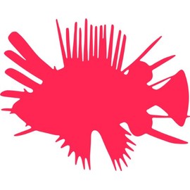 Lion Fish Picture Art - Peel & Stick Vinyl Wall Decal Sticker Size : 8 Inches X 12 Inches - 22 Colors Available