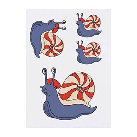 Azeeda 4 x 'blaue Schnecke' Temporäre Tattoos - Wasserfest, Hautfreundlich & Ungiftig · Transfers in Verschiedenen Größen (TO00058682)