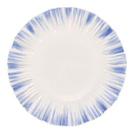 Vietri Bari Blue and White Small Round Platter - 12" Stoneware Food Tray, Italian Serving Dish