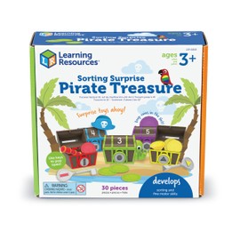 Learning Resources Sorting Surprise Pirate Treasure - 30 Pieces, Ages 3+ Color, Sorting & Matching Skills Toy, Fine Motor Skills Toys for Toddlers, Preschool Learning Toys