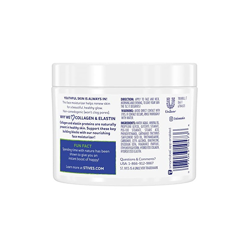 St. Ives Renewing Collagen and Elastin Moisturizer for Unisex Moisturizer