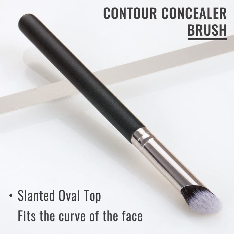 Erinde Angled Concealer Makeup Brush Under Eye, Slanted Oval Top