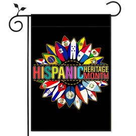 Nepnuser National Hispanic Heritage Month Garden Flag Sunflower Latino Countries Flags Decoration Double Sided Lawn Front Yard Sign