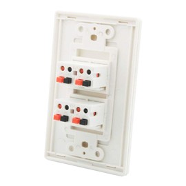 DIYTECH Premium 4 Speaker Wall Plate, Supports 4 Speaker Configurations, Screwless Design