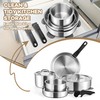 E-far 9pcs Stainless Steel Cookware Set, 3-Ply Pots and Pans