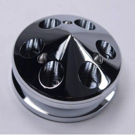 CNCRSR Billet Aluminum Alternator V Belt Pulley & Nose Cone Fits Chevy / GM / Ford