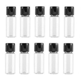 24PCS 15ml/0.5oz Empty Refillable Transparent Plastic Sample Bottles Flip Cap Bottles Travel Cosmetic Containers Jars Pot Vial for Toiletries Shower gel Shampoo and Beauty Cosmetics Lotion
