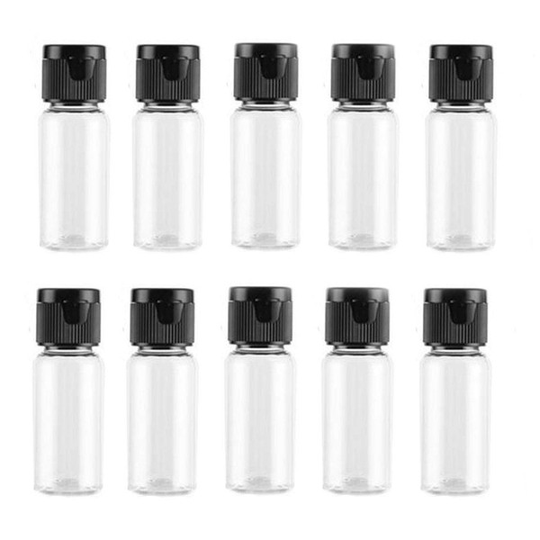 24PCS 15ml/0.5oz Empty Refillable Transparent Plastic Sample Bottles Flip Cap