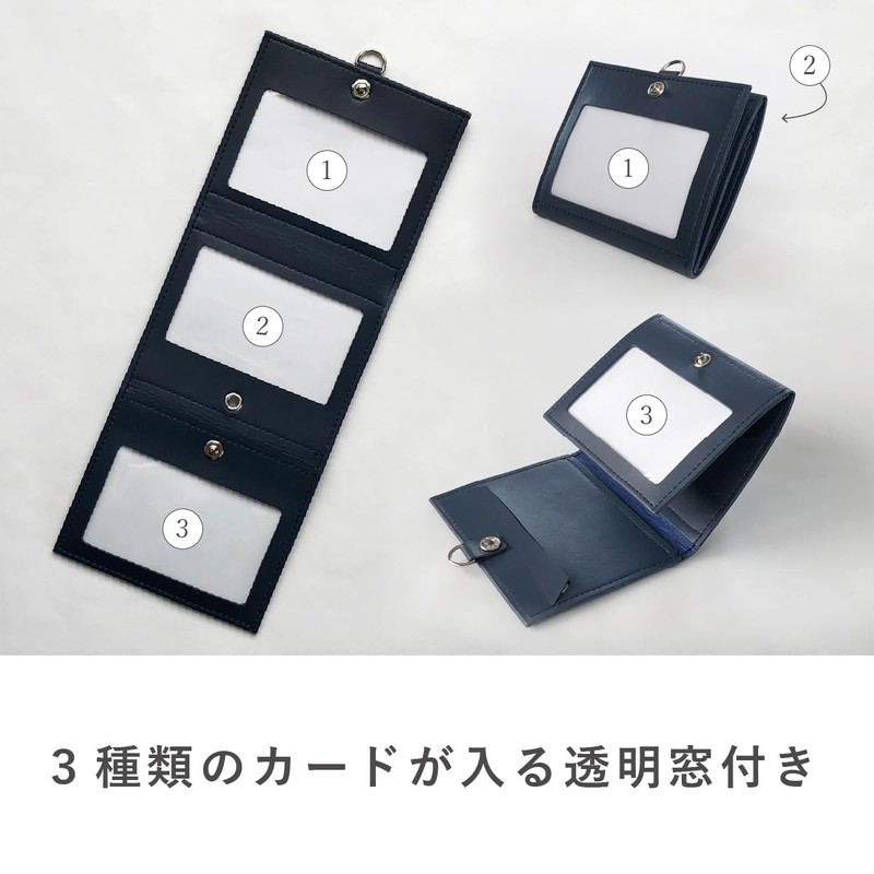 A.Y.Judie S40-001 S105715 Reversible Three Window ID Card Holder Black