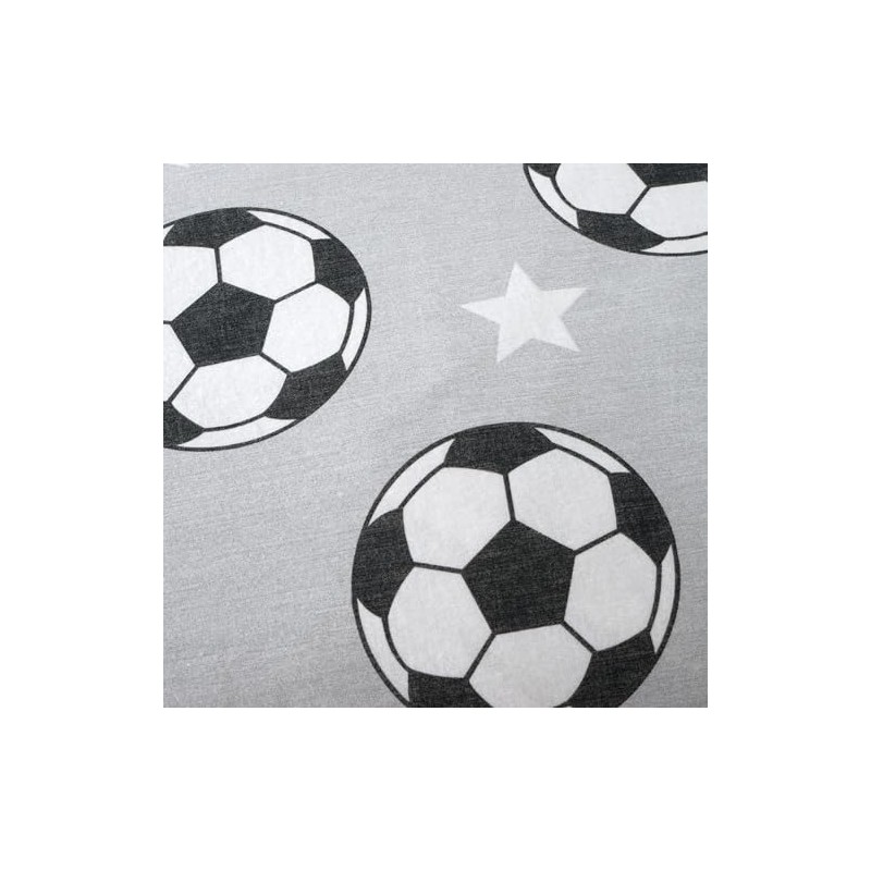 Catherine Lansfield Brushed Cotton Football Stars Single Fitted Sheet Grey