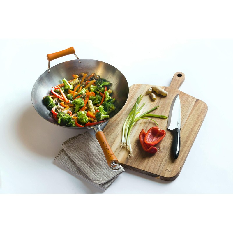 Ken Hom Excellence Range Carbon Steel Wok, 14"