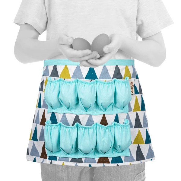 Aurya Kids Egg Apron, Chicken Eggs Collecting Gathering Holder Apron,