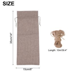 uxcell 12pcs Burlap Wine Bags, Reusable Wine Gift Pouches with Drawstrings Tags and Ropes for Weddings, Birthdays, Christmas, Parties, Home Storage (Brown)
