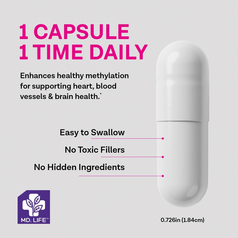 MD Life L-Methylfolate 15 mg Supplement - Professional-Grade Active L