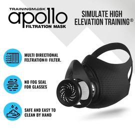 TRAININGMASK Tactical Filtration for Particulate Filtration with Medical Grade Feltration