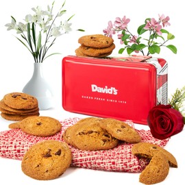 David's Cookies Thin & Crispy Cookies in Mini Sweet Sampler Tin – Delightfully Crunchy, Freshly Baked Gourmet Cookies – Buttery, Golden, & Irresistibly Crisp – Bakery Dessert Gift for All Occasions