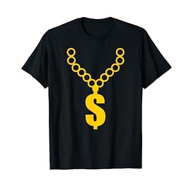 Hip Hop Gold Chain Rap Gangsta Dollar Necklace Money Bling T-Shirt
