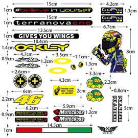 3 Pictures Motorcycle Car Sticker Weatherproof Sponsors Scooter Vinyl Sticker Motocross Racing Bicycles Computer Stickers Suitable for Motorcycles, Skateboard, Cars and Off-Road Bikes (E)