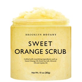 Brooklyn Botany Brooklyn Botany Dead Sea Salt and Sweet Orange Body Scrub - Moisturizing and Exfoliating Body, Face, Hand, Foot Scrub - Fights Stretch Marks, Fine Lines, Wrinkles - Great Gifts for Women & Men - 10 oz