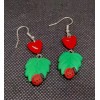 Ladybug on Leaf Dangle Earrings