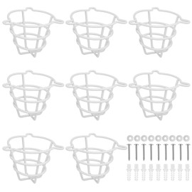 Shimeyao 8 Pcs White Fire Sprinkler Head Guard Cage Covers Protectors Sprinkler Bracket for Both 1/2" and 3/4" Flush Mount Side Wall Pendent Semi Recessed Fire Heads for Ceiling Wall Mount