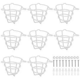 Shimeyao 8 Pcs White Fire Sprinkler Head Guard Cage Covers Protectors Sprinkler Bracket for Both 1/2" and 3/4" Flush Mount Side Wall Pendent Semi Recessed Fire Heads for Ceiling Wall Mount