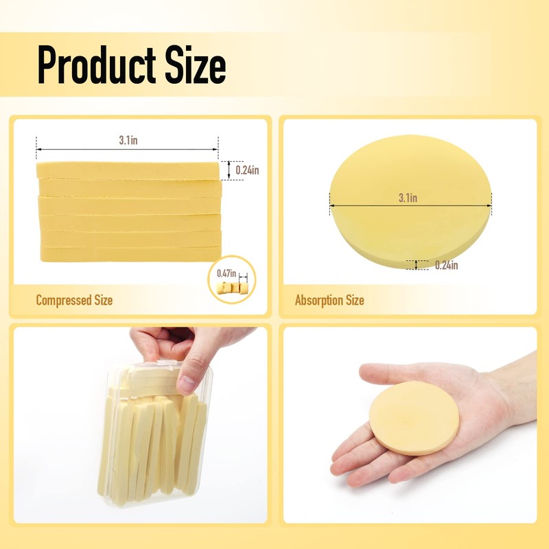 120 Pcs Facial Sponge Compressed, Luxiv Face Cleansing Sponge Estheticians
