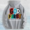 GOD FIRST Graphic Hoodie 100% Cotton US Warehouse 7 ColorsColor:
