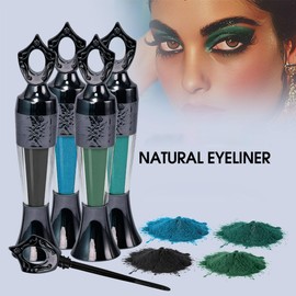 DLZZRS Powder Eyeliner, Multi-Use Eyeliner Powder Long-Wearing & Smudge-Proof Intense Color Easy To Apply, Gentle & Skin-Friendly Formula, Smoothly Outlines The Eye-Liner For Women, #02 Dark Green