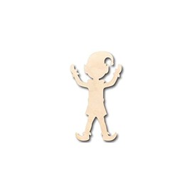 Unfinished Wood Elf Shape Santa's Helper Christmas Ornament Craft up to 24" DIY 12" / 1"