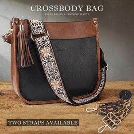 4053 Women's Elegant Crossbody Bag For Women Leather Hobo Handbag Wallet Set With 2count Adjustable Guitar Leopard Strap hkclufbag crossbody purses 2025:_blackbrown