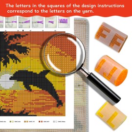 ZFFLYH Latch Hook Kit Plant Flower Leaves DIY Throw Pillow Cover Sofa Cushion Cover Preprinted Canvas Crochet Yarn Kits Needlework Crafts 43x43cm