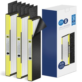 [ELOWOKE] 3-Pack 4825 HEPA Filter B Compatible with Gɜːrm-Guardian Air Purifier Filter Replacement for Model FLT4825 AC4825 AC4300 and more, 3X H13 HEPA Filters & 9X Actɪvated Carbon Pre-Filter