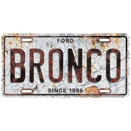 Ramson's Imports Ford Bronco Since 1966 White Embossed Metal License Plate Garage Man Cave