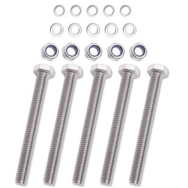 Bolts and Nuts Set, M6 Lock, 304 Stainless Steel Hex Bolt, for Machinery, Furniture, Car, Bike, 3D Printing, 5 Pcs